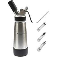 Sifón de Nata- 500ml- Sifon de Cocina- de 304 Acero Inoxidable- con 3 Boquillas Extra(N20 no Incluido)